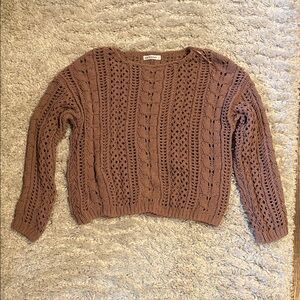 moon & madison Coffee Cable Knit Sweater